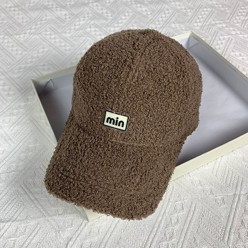 2024冬季韩版棒球帽加绒加厚字母刺绣鸭舌帽潮流休闲显脸小帽子女