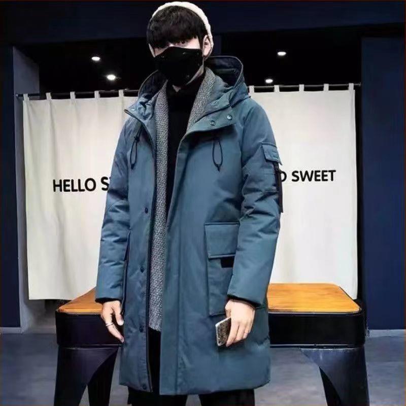 波司登新款工装情侣鸭绒男士男中韩版羽绒服长款加厚潮流保暖冬季