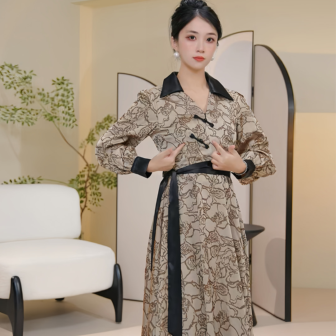 晓吴家2024新款时尚优雅气质显瘦长裙设计师款高货连衣编号XWJ178