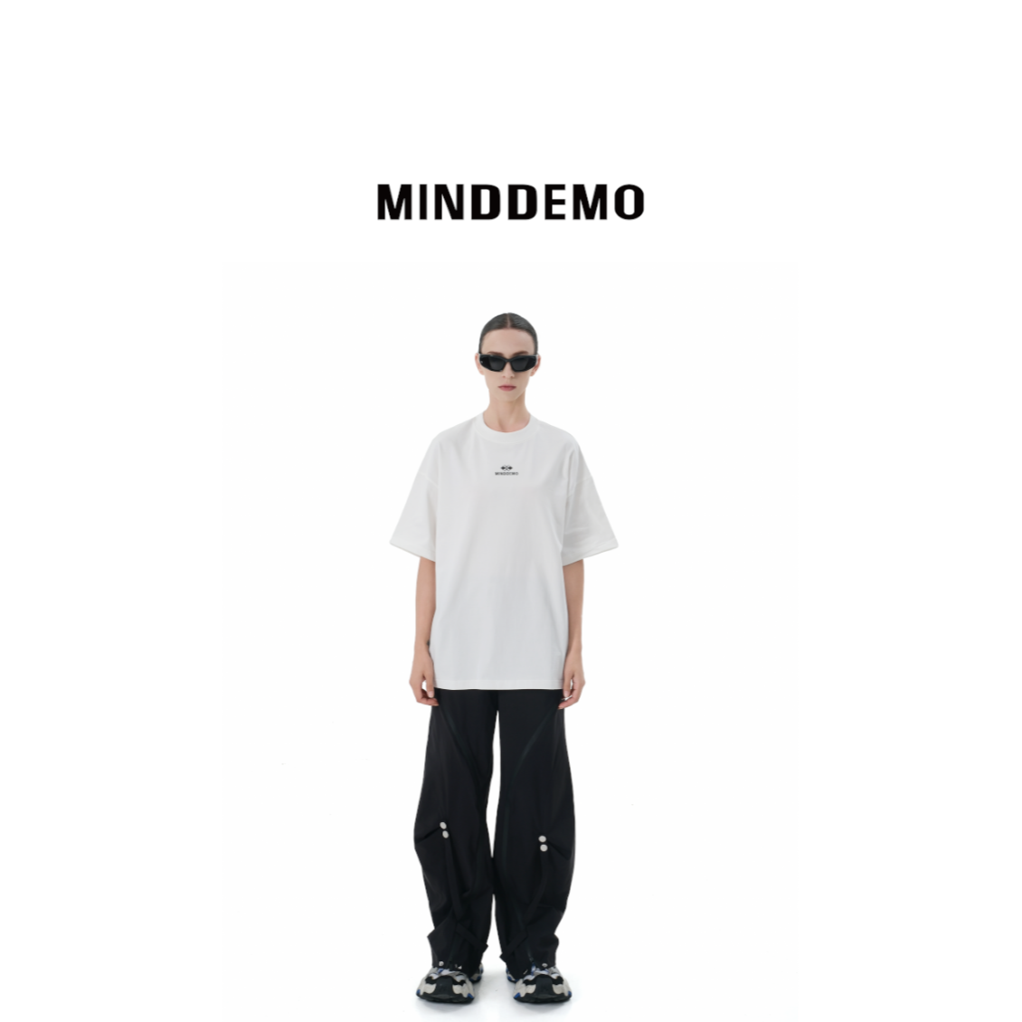 MINDDEMO-Don't just talk极简风logo街头百搭圆领T恤25