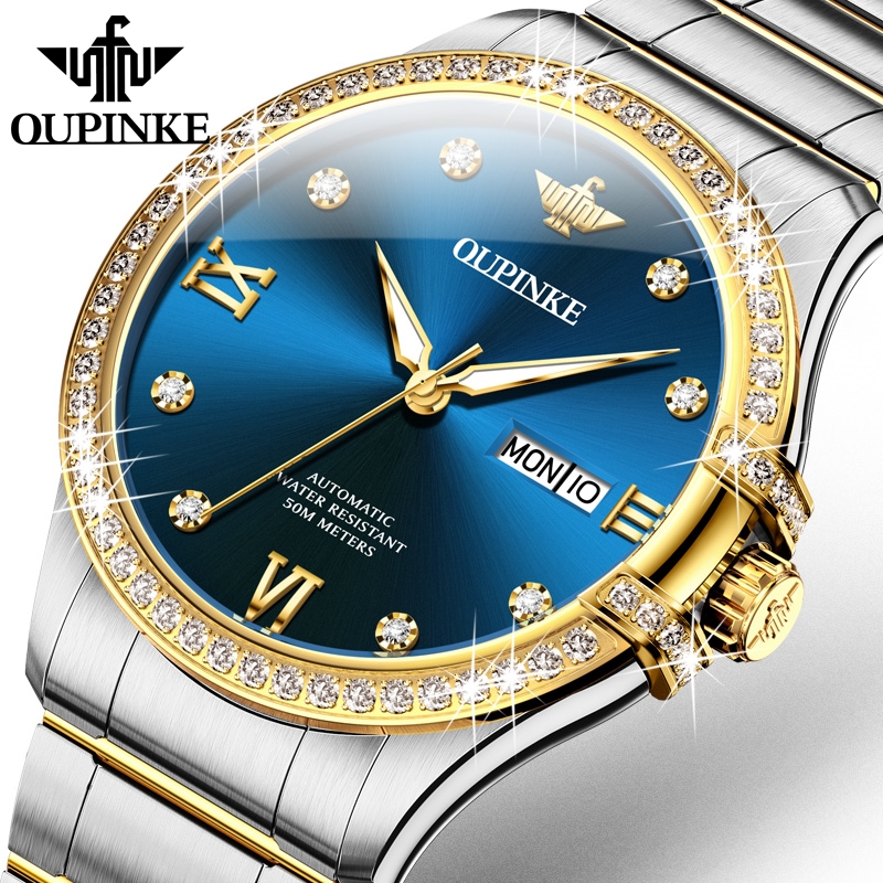 【官方旗舰店】oupinke欧品客全自动高档经典防水百搭气质男士手表