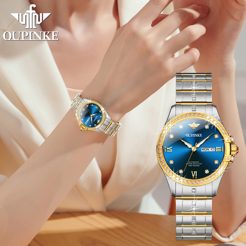 【官方旗舰】欧品客oupinke全自动高档经典防水百搭气质手表女款