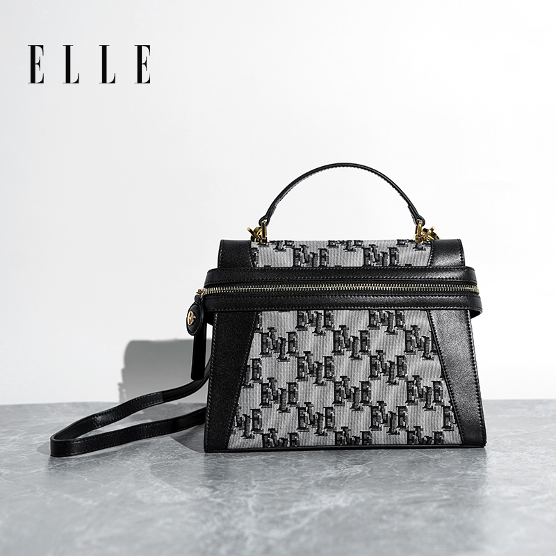 ELLE时尚百搭复古潮流经典单肩印花斜跨包包