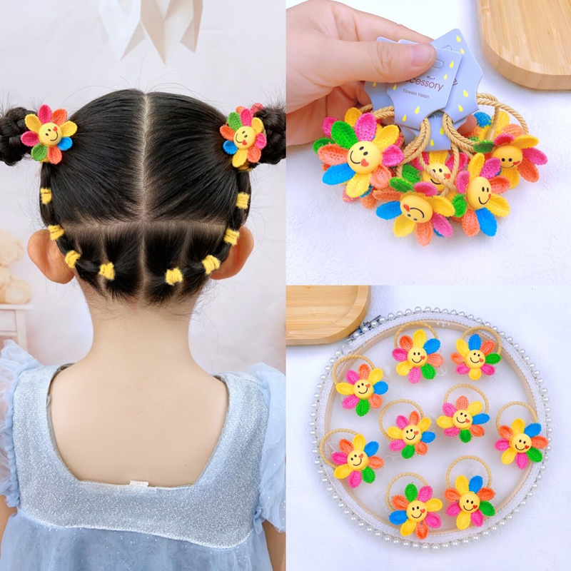 可爱儿童发饰小女孩太阳花笑脸发绳宝宝不伤发皮筋女童高弹力发圈