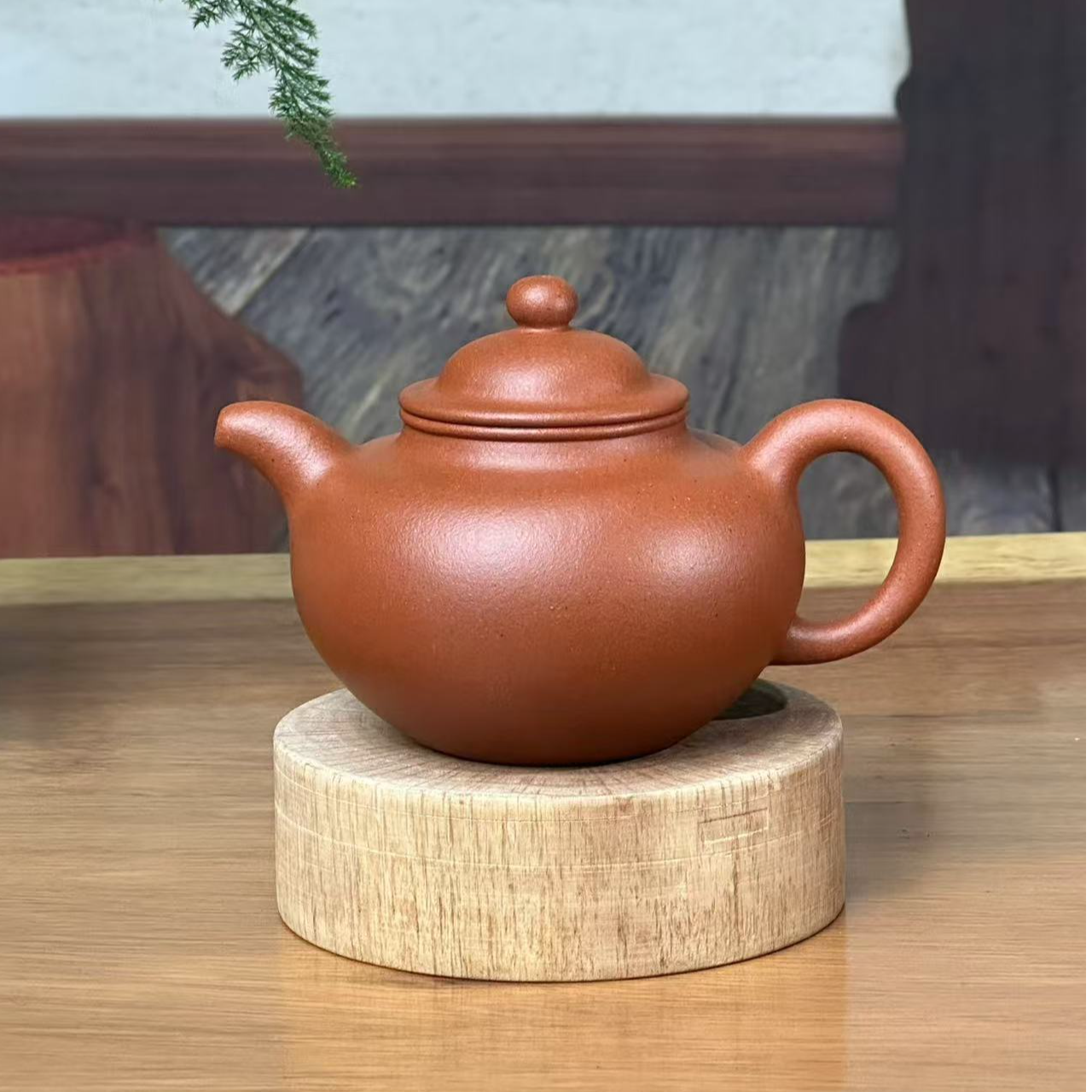 掇球壶 全手工制作 原矿红黄泥 300 cc 喝茶佳品 不挑茶好养 色润