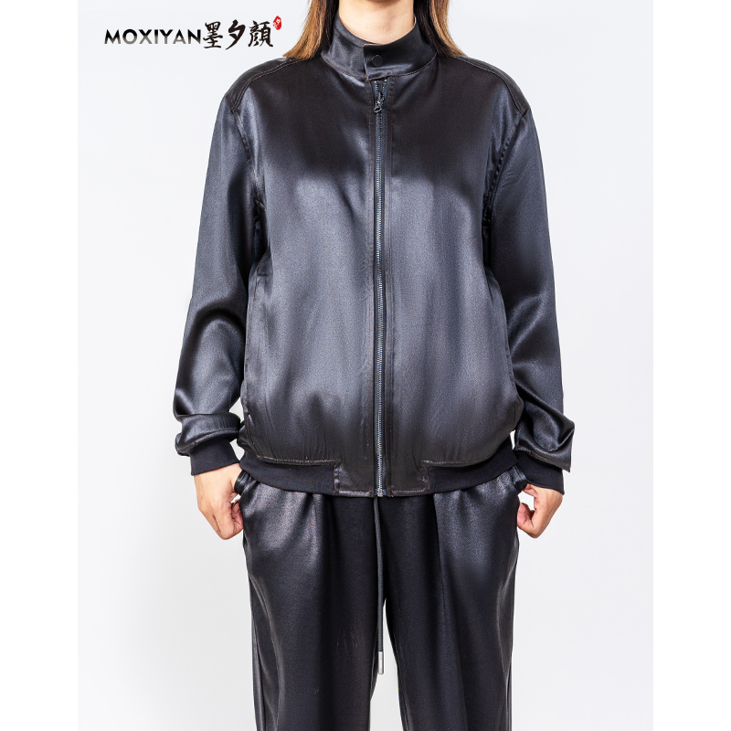 【墨隐】新款桑蚕丝香云纱男装 70姆米皮子王夹克-MH-519