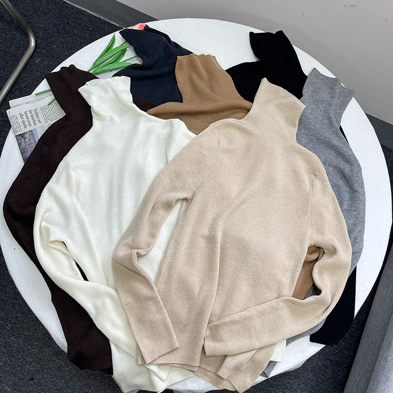 高支高领羊毛打底衫 多色秋冬针织内搭舒适休闲百搭套头上衣