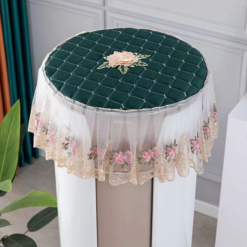 圆柱形空调防尘罩万能盖巾立式圆柱形罩柜机罩蕾丝免摘开机不取客