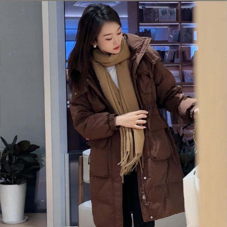 YAYA/鸭鸭长款厚小个子羽绒服时尚休闲百搭潮流女YE3B621835L