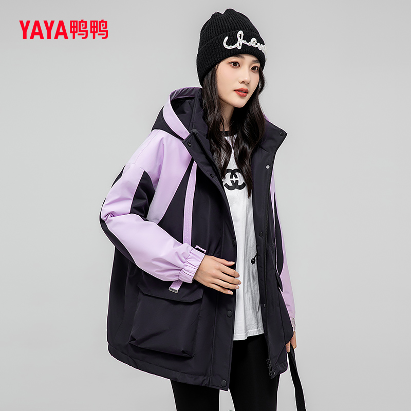 YAYA/鸭鸭时尚户外羽绒服女轻暖感冬季休闲女士外套YE3B633535L