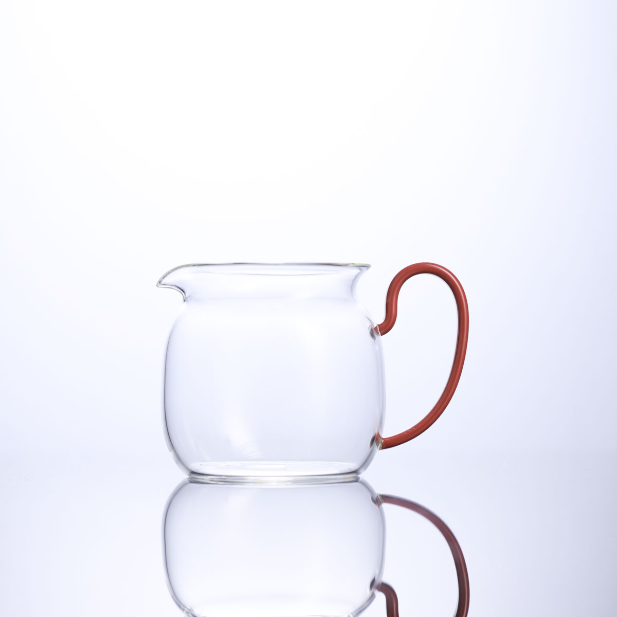 自慢堂-正把茶盅乳红-手工轻奢玻璃公道杯耐热