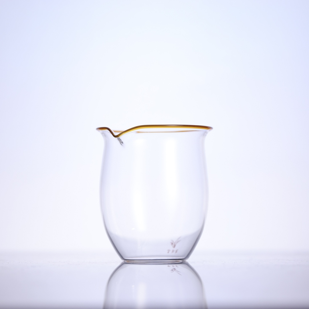 自慢堂-无耳-中号琥珀边无耳茶盅220cc-公道杯茶具耐热分茶