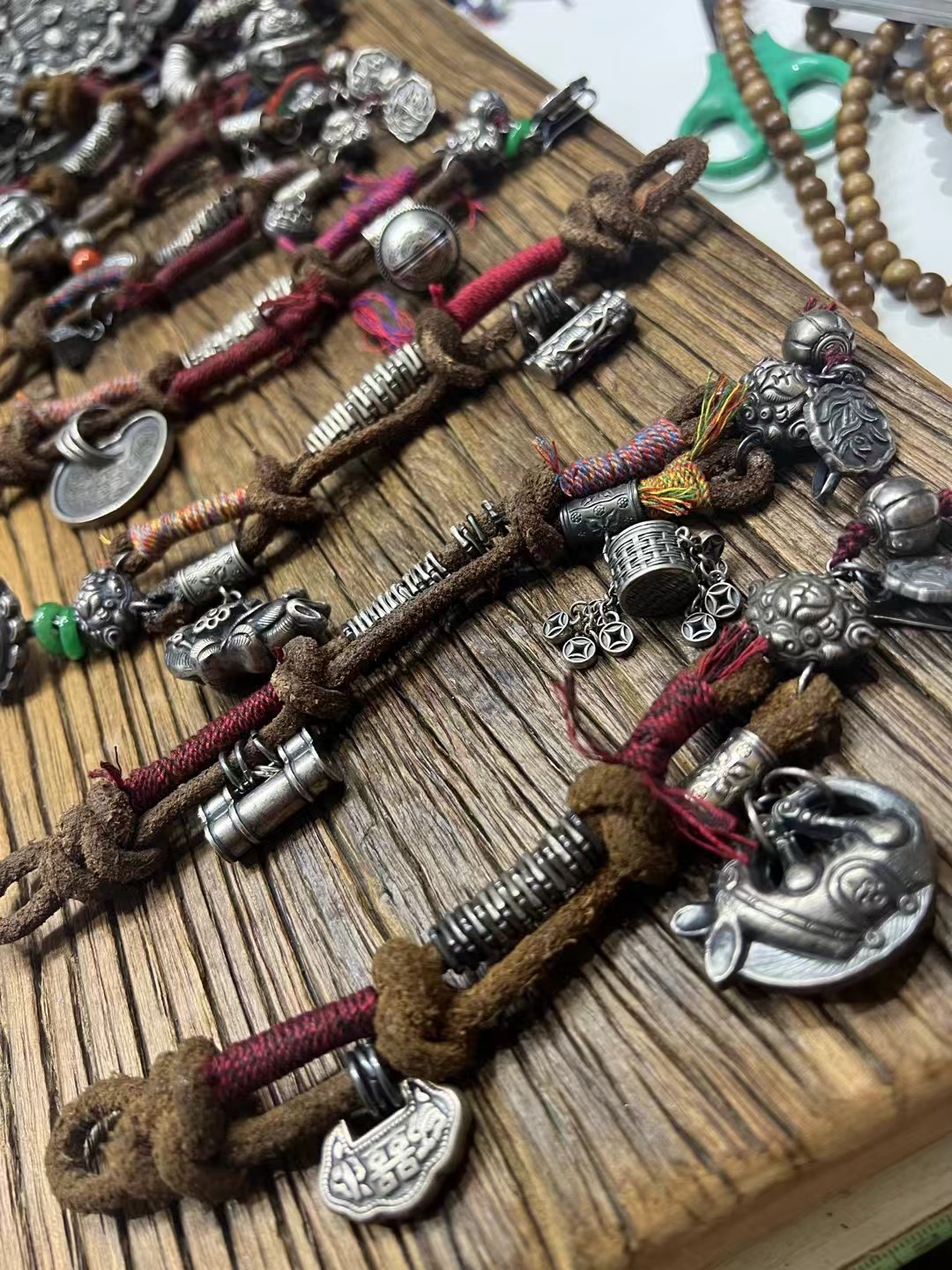 足银手链 百年老银匠手工錾刻编手绳直播间定款选件