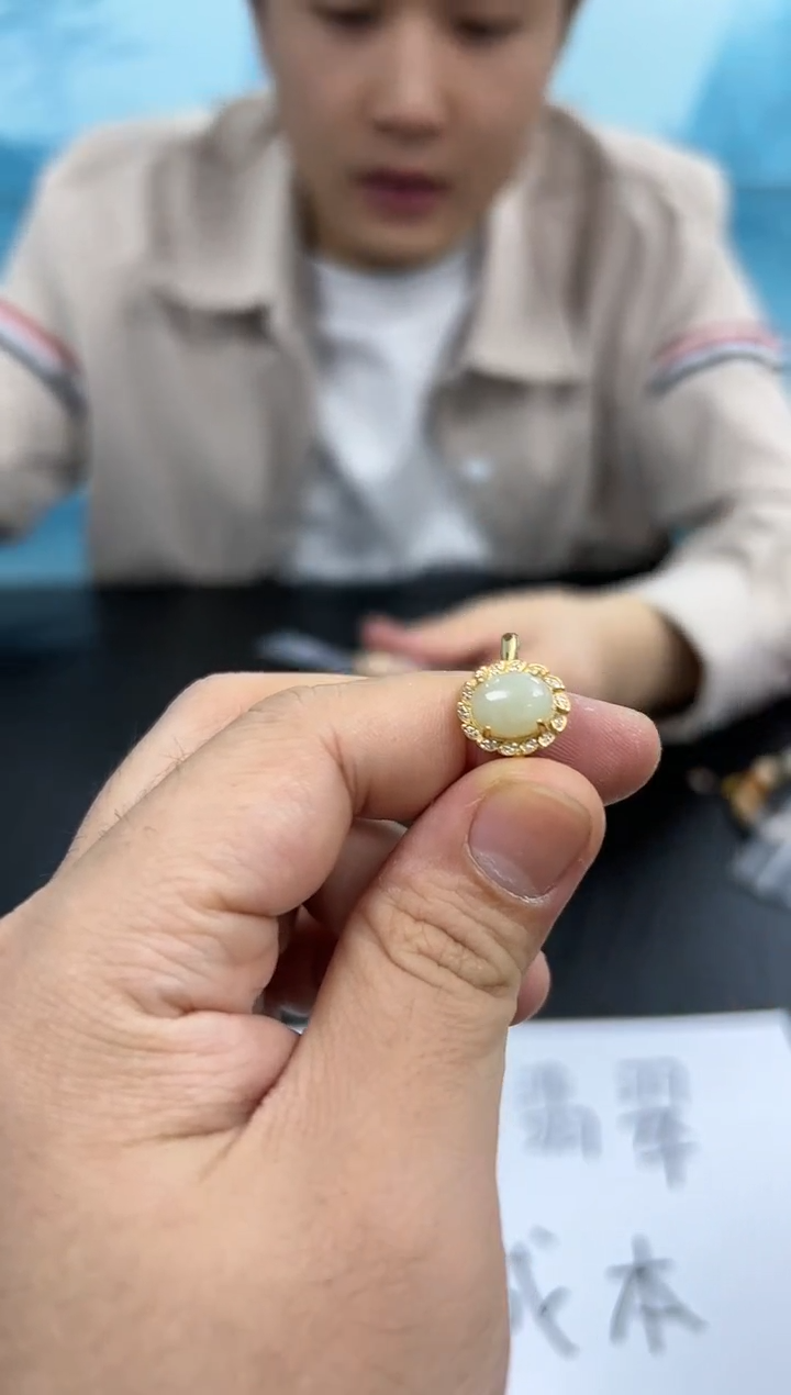 【闪购商品】和田玉戒指银S925镶嵌47