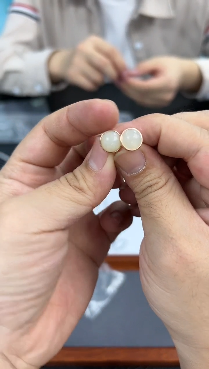 【闪购商品】和田玉耳饰银S925镶嵌22