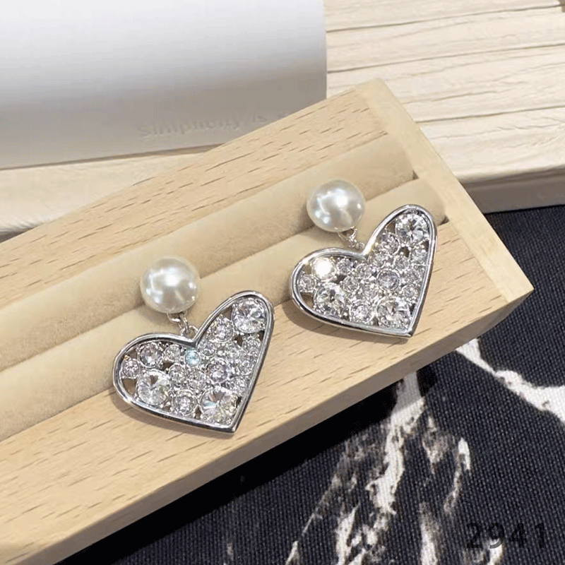 铜合金耳饰 2941-精致简约百搭耳环小众欧美优雅素款法式