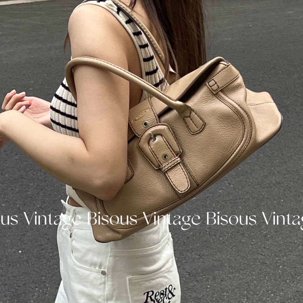 95新 TOD’S/托德斯  YSL 黑色 金扣 邮差 手提