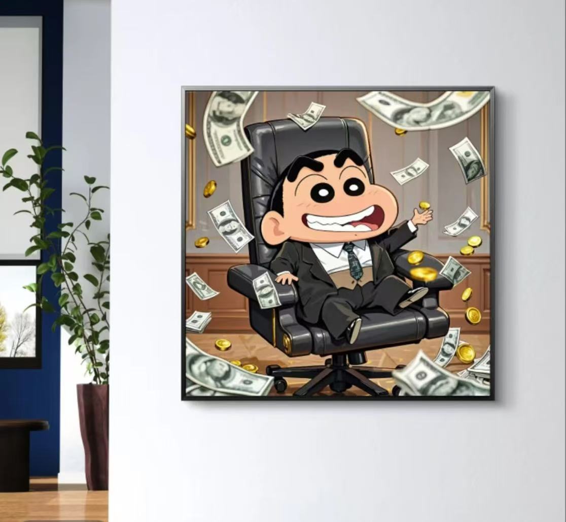 小新和樱桃小丸子系列 40*40客厅 玄关挂画pvc