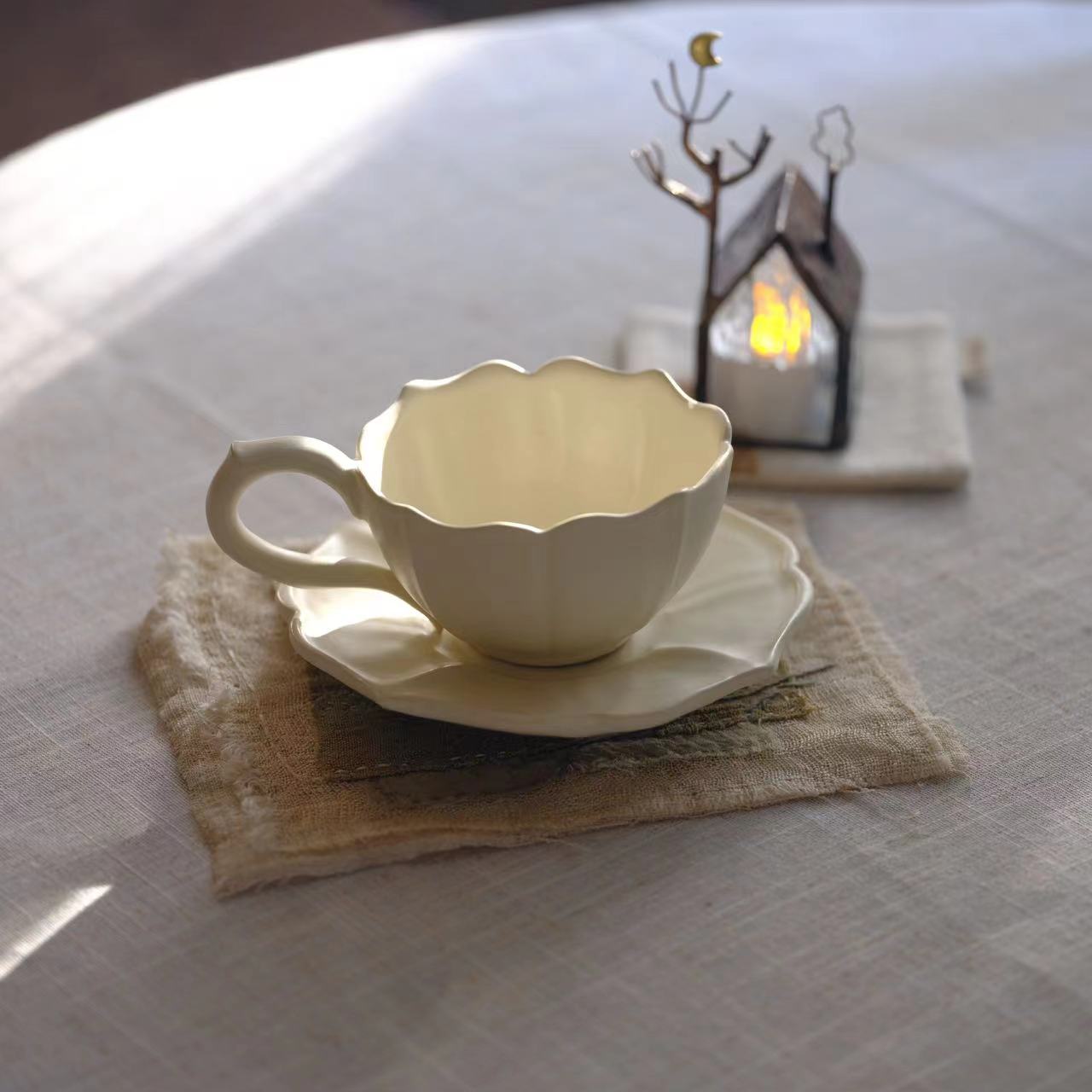 小喜宅 （微瑕）步步生莲杯碟套（容量约190ml）