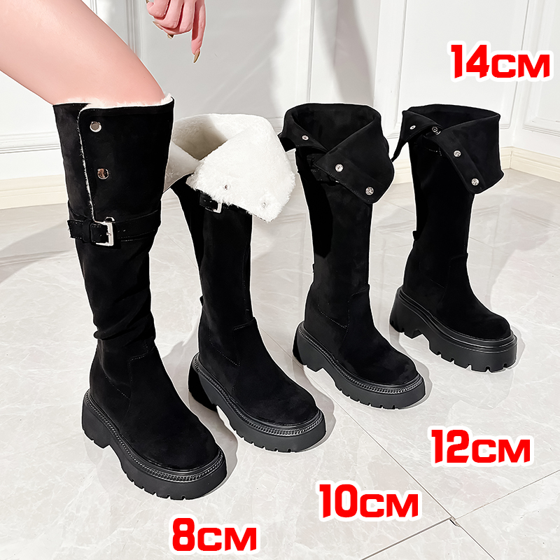 张匠人小个子内增高8-14过膝靴过膝长靴厚底瘦瘦靴长筒靴