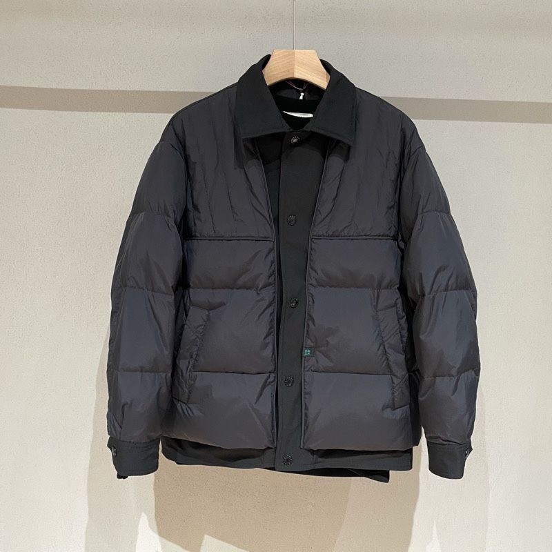冬季羽绒服男20232新款潮流帅气日系假两件翻领短款保暖裙