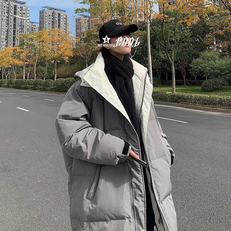 中长款连帽棉衣男冬季加厚2021新款港风ins潮牌宽松保暖/非半身裙
