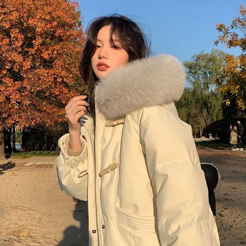 过膝中长款白灵儿羽绒羽绒服女2023年新款爆款时尚韩版设