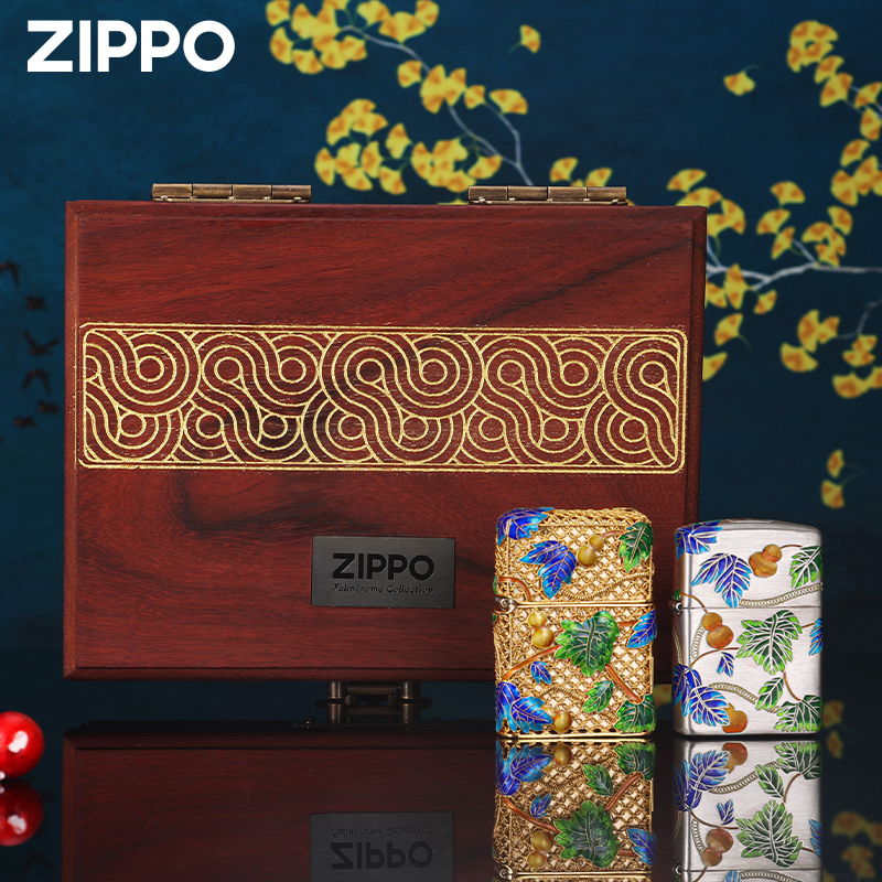 zippo官方正品打火机 葫芦纯银外壳花丝珐琅镶嵌高端DY9918GQ