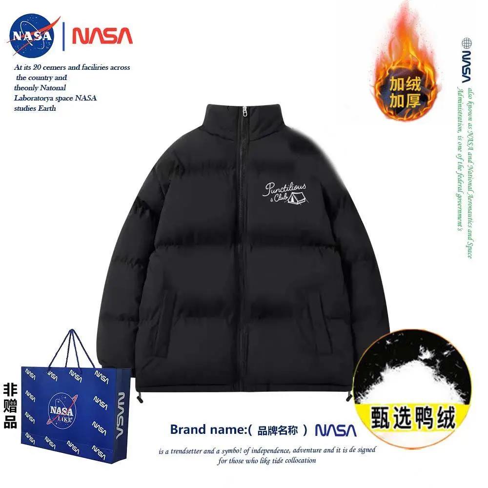 NASA联名潮牌冬季新款棉服防寒加绒外套加厚男生百搭休闲面包服