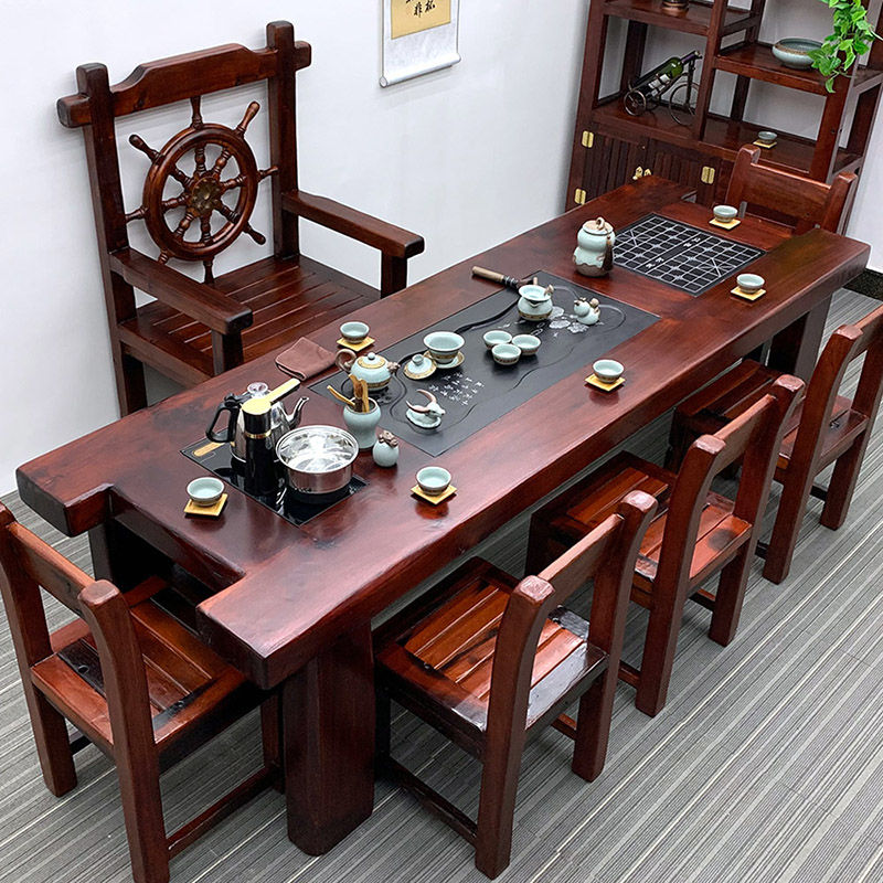 【小扬哥推荐】老船木茶桌椅组合茶几桌实木家用新中式茶台功夫茶