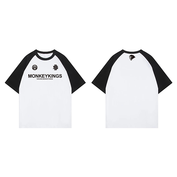 南京同曦球迷大圣定制 黑白拼色T恤 圆领休闲百搭短袖纯棉运动t恤