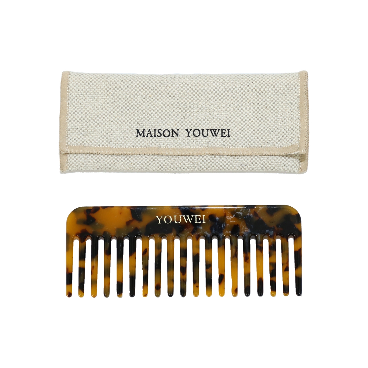 有尾YOUWEI 【线上专属】复古烫金logo贝壳梳 Y8124405白色
