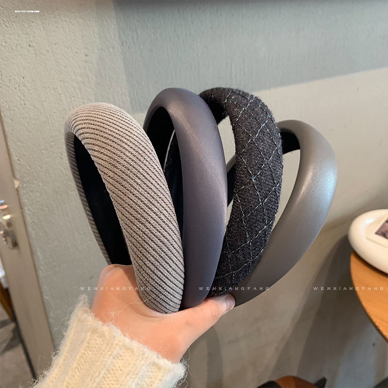 防滑压发高颅顶头箍黑灰系香风发箍设计气质外出质感小众甜妹新款