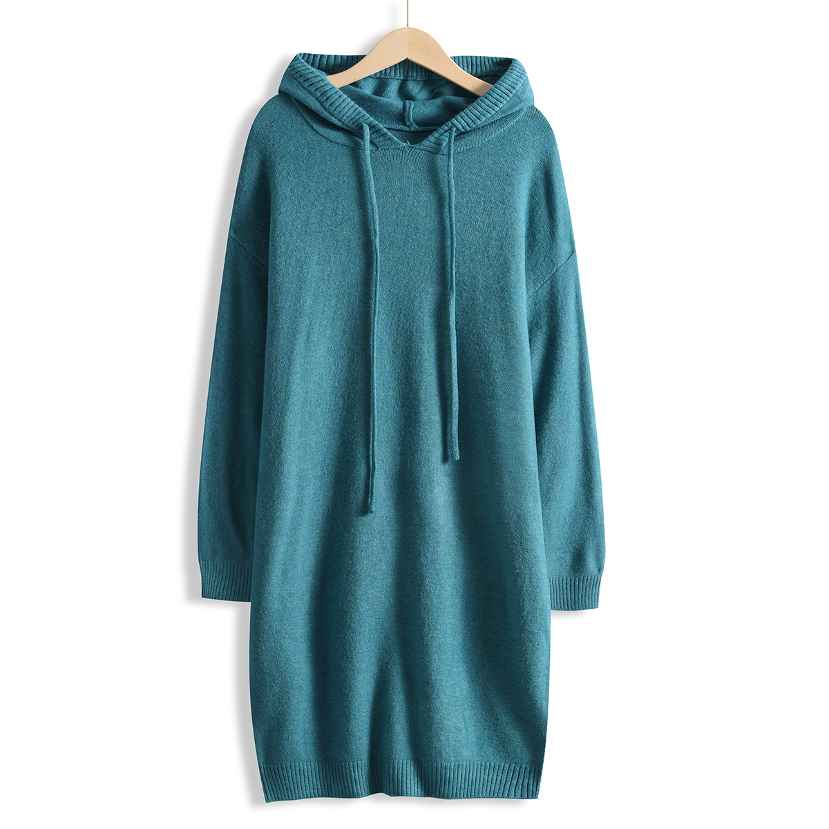 61255 软糯舒适！ 女式秋冬时尚休闲连帽毛针织连衣裙