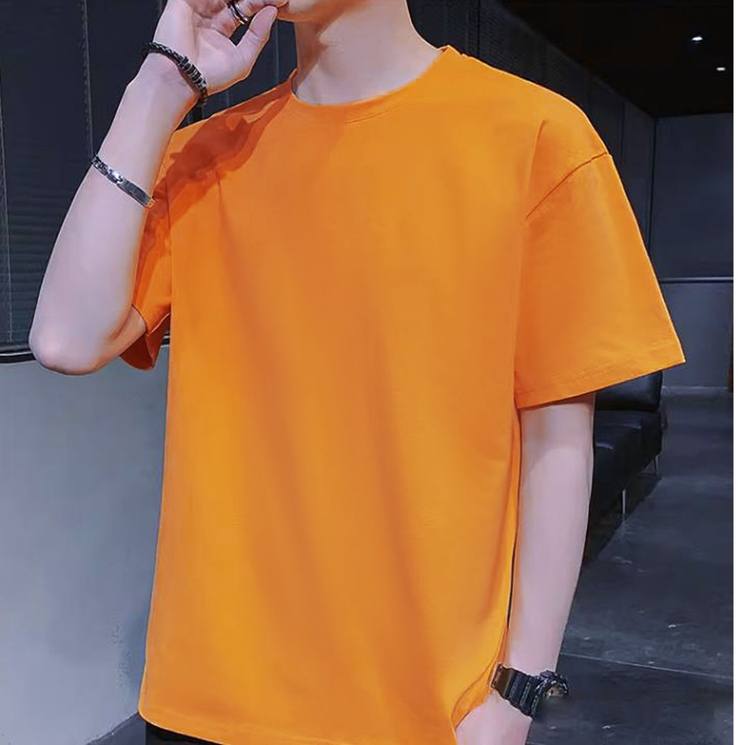  92158 柜货！夏日穿搭！重磅长绒棉！男士纯色简约宽松圆领休闲T恤