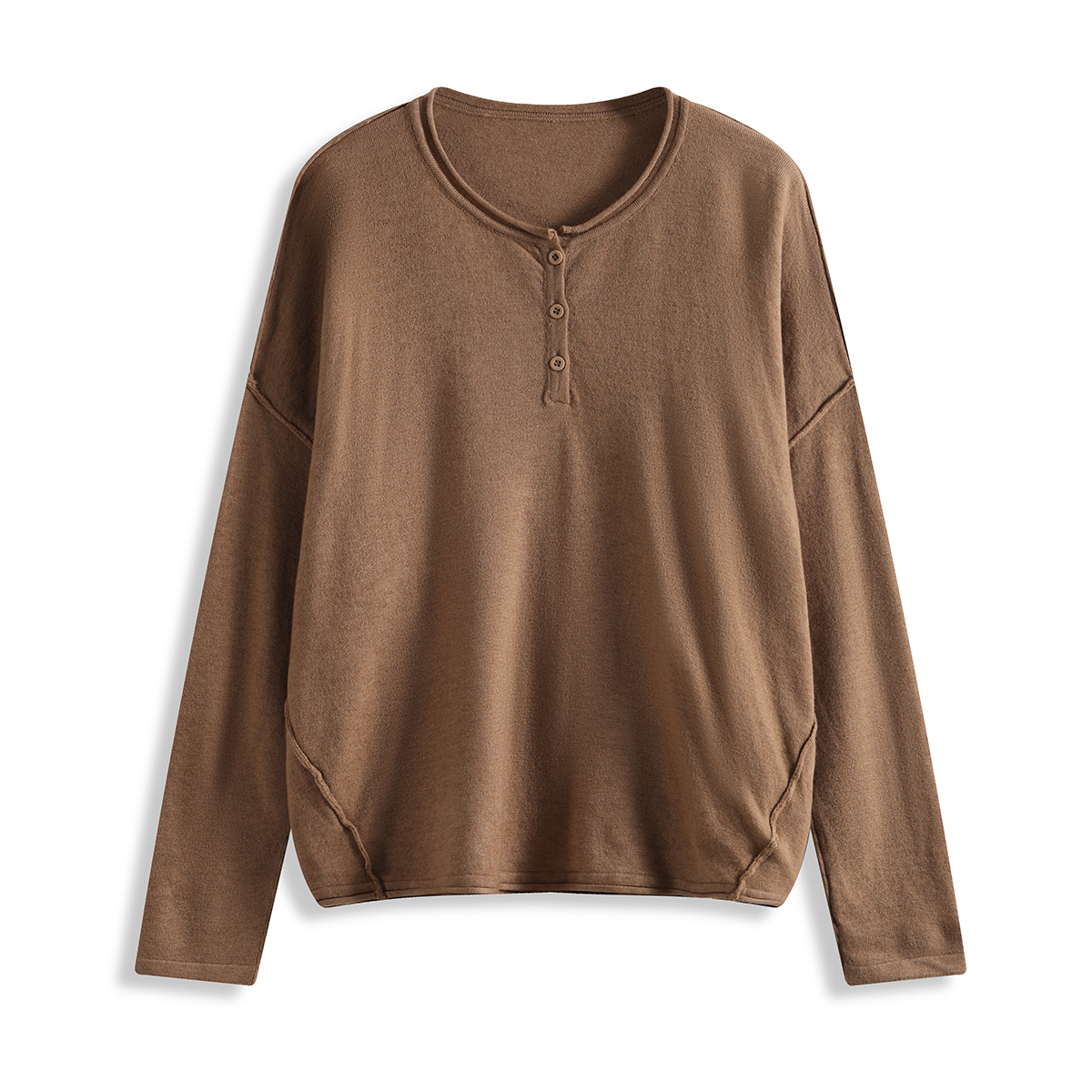 79067  软糯亲肤！  女式秋冬时尚休闲宽松纯色圆领毛针织衫