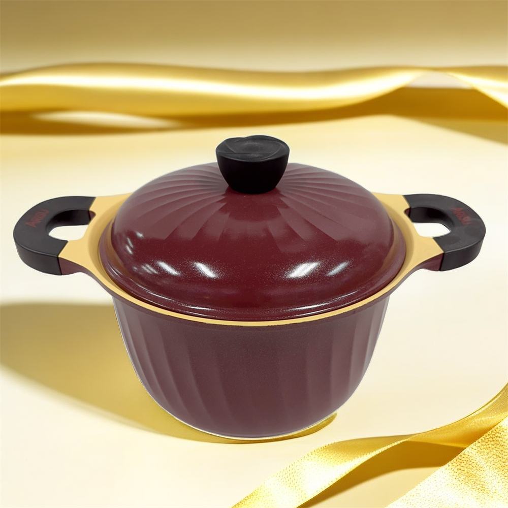 韩式风格汤锅平底不粘带盖燃气电磁炉两用