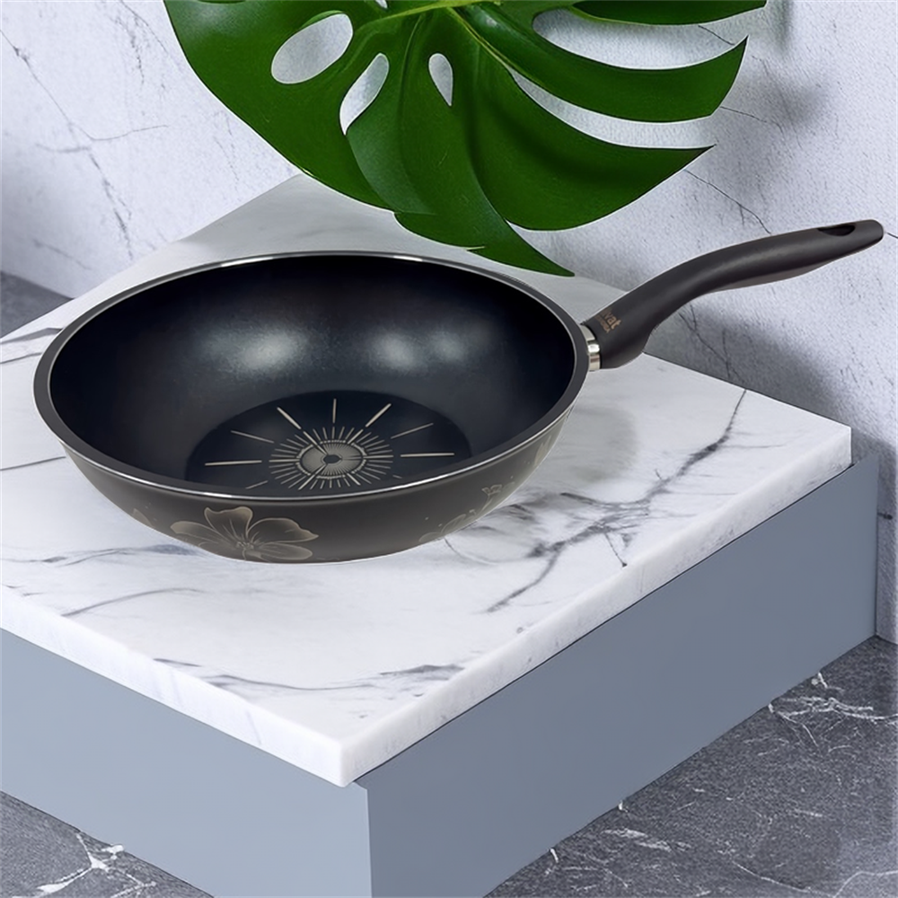 SiIvat韩国不粘炒锅家用炒菜锅平底锅燃气电磁炉通用