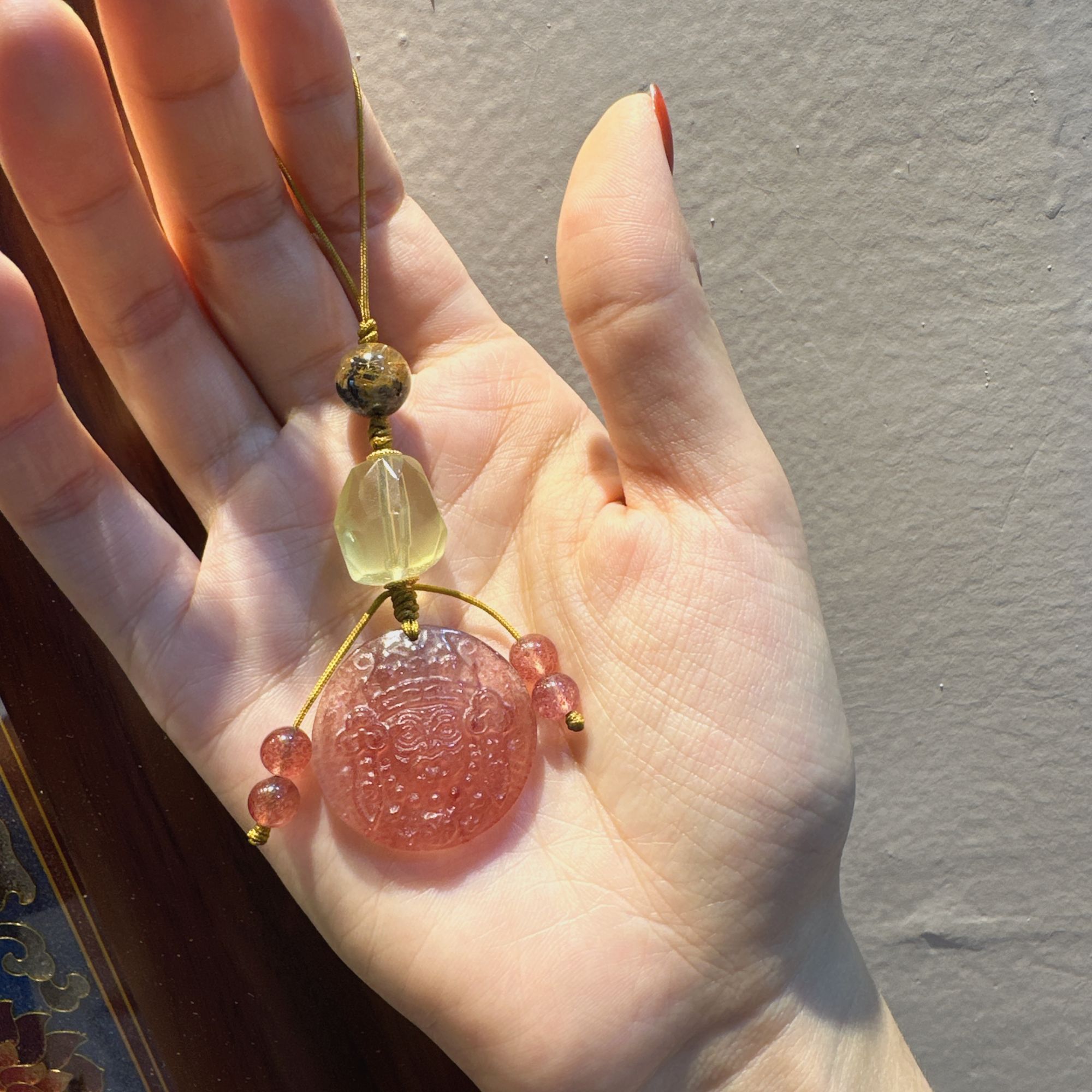 原创设计款扎基拉姆牌挂件草莓晶小挂饰（多样性发一）