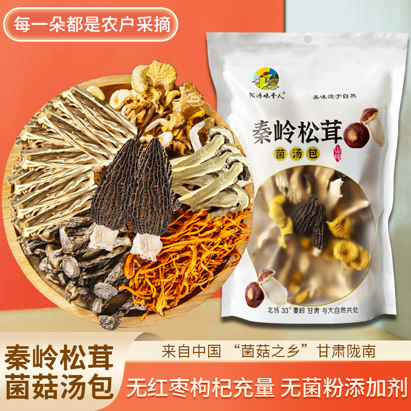 【陇源鸡峯人】甘肃秦岭松茸菌汤包60克*1袋/60克*3袋