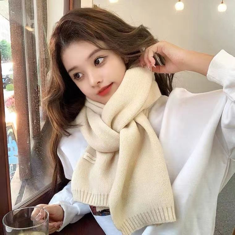 儿童围巾女2025新款秋冬季网红ins纯色针织毛线围脖百搭保暖脖套