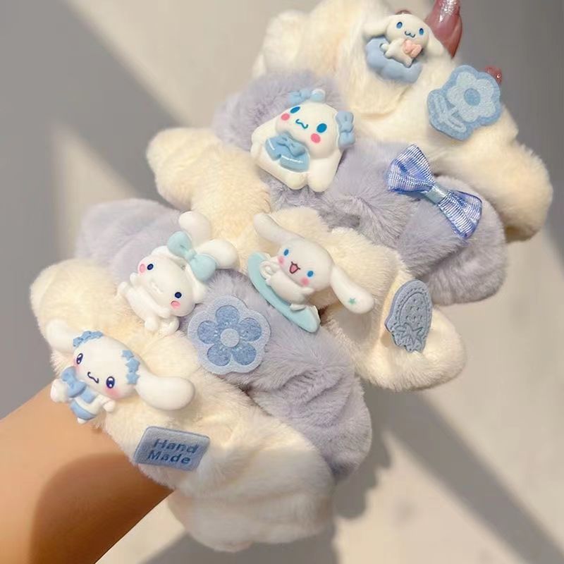 玉桂狗秋冬毛绒大肠发圈发饰头绳冬季头饰皮筋大肠发圈发圈头绳