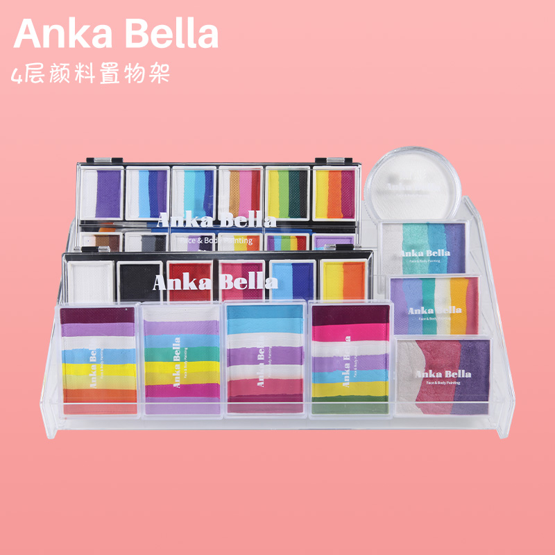 Anka Bella简约透明收纳盒儿童彩绘颜料桌面置物架书桌整理盒颜料