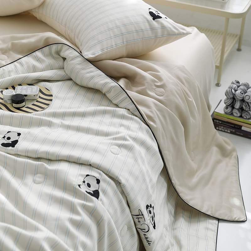 巢尔天丝夏季冰凉空调被四件套透气轻奢时尚清凉丝滑