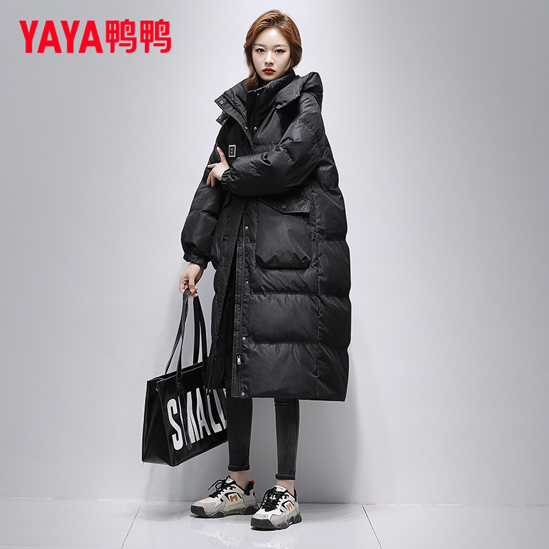 YAYA/鸭鸭羽绒服长款2025年冬季新款宽松加厚过膝时尚设计感保暖