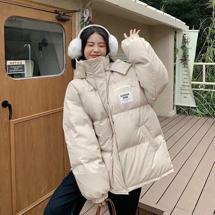 羽绒衣日系连帽加厚面包服棉衣女2023冬季新款学生宽松羽绒服外套