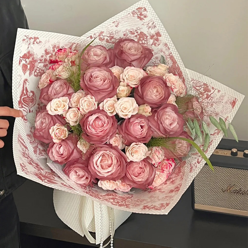 【五芒星午后红茶】15枝伯爵红茶喷色混搭玫瑰送女友闺蜜朋友老婆生日礼物附近鲜花店配送上门小时达