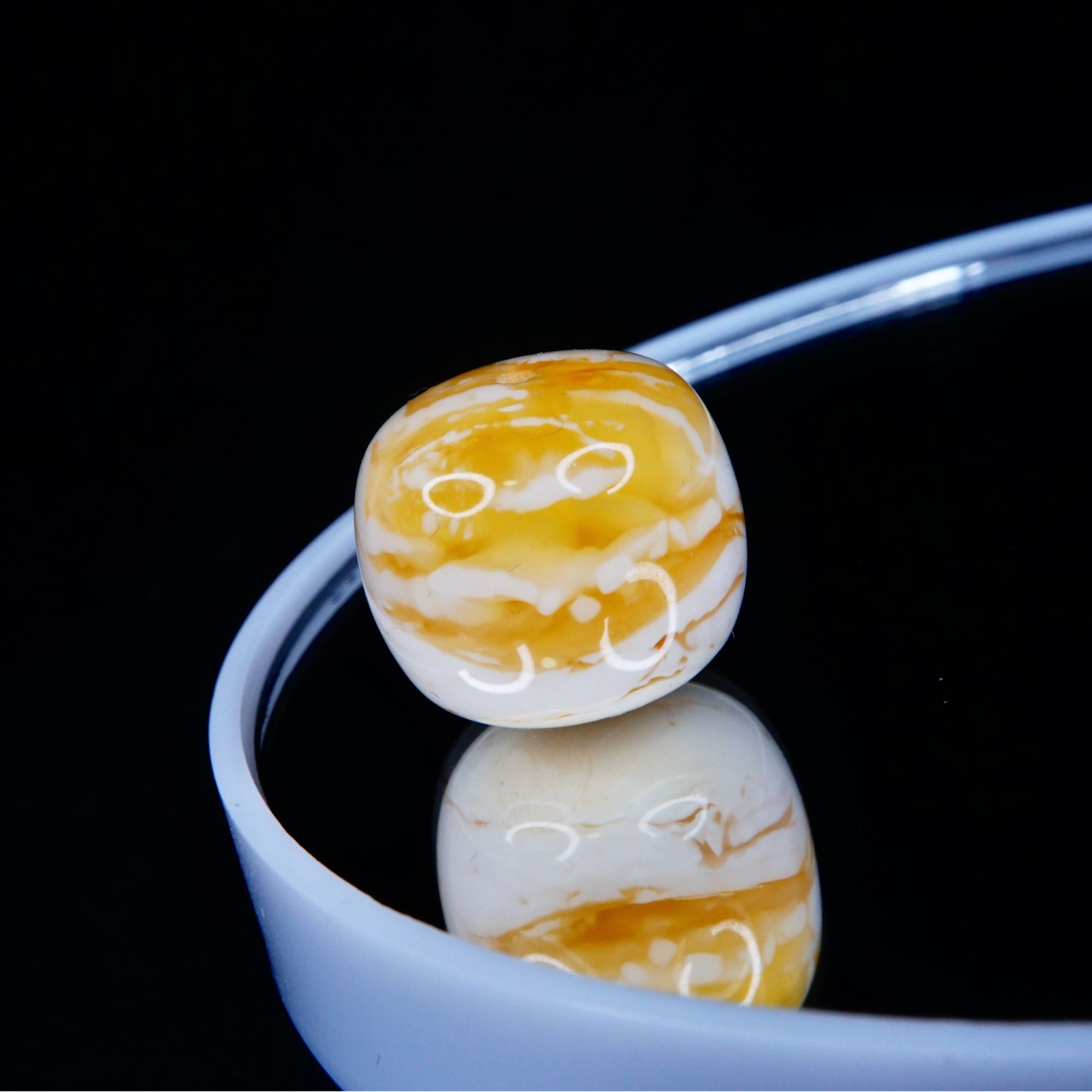 16mm焦皮虎纹满蜡妖花老型墩 天然琥珀蜜蜡精工手作精品文玩配饰