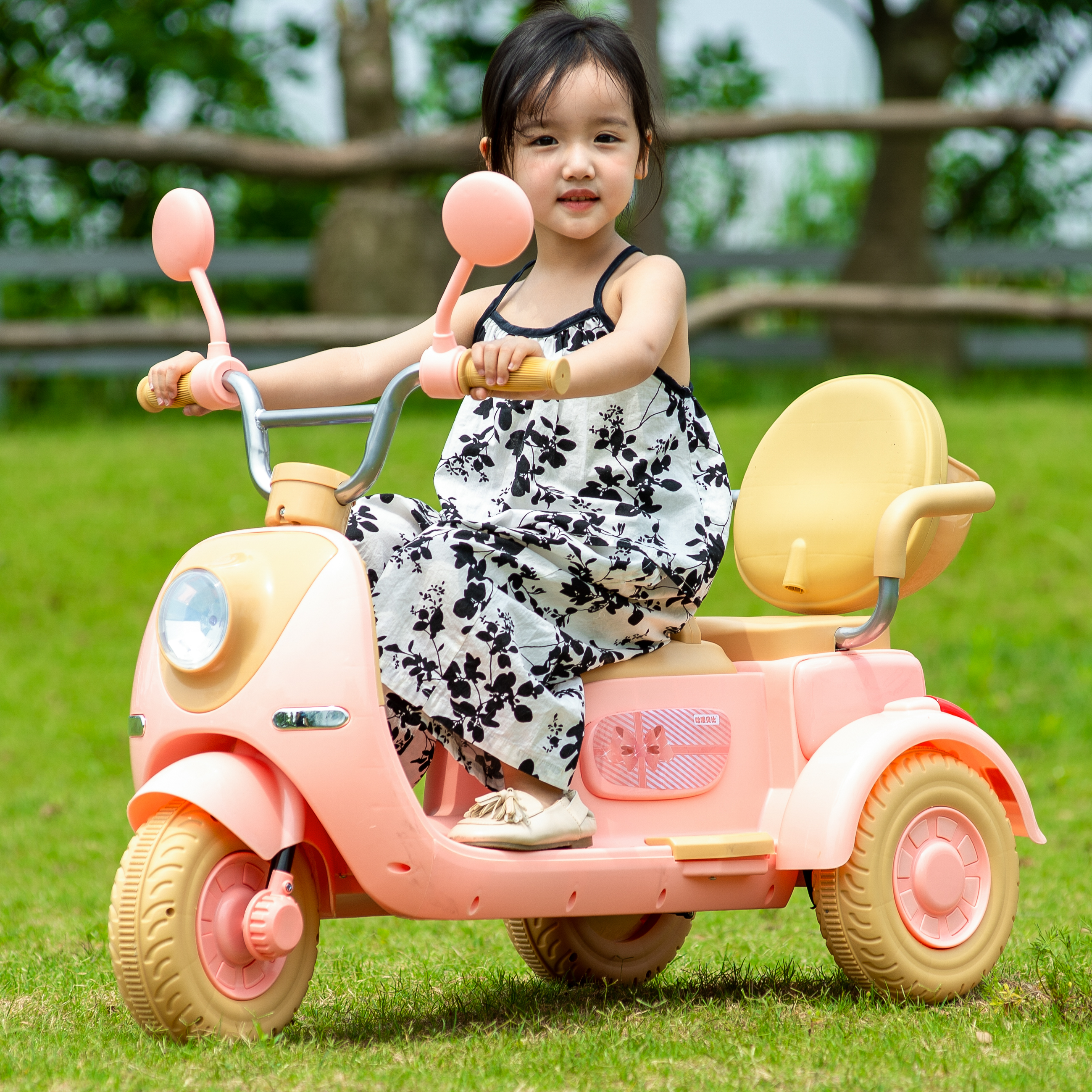 03儿童双人电动摩托车三轮车男女孩宝电瓶车小孩可坐人充电玩具车