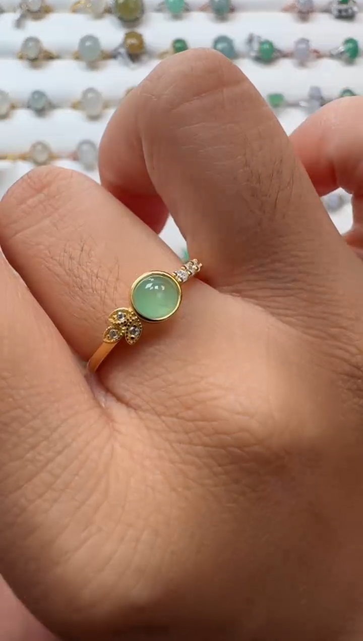 【闪购商品】翡翠戒指银S925镶嵌天然缅甸翡翠